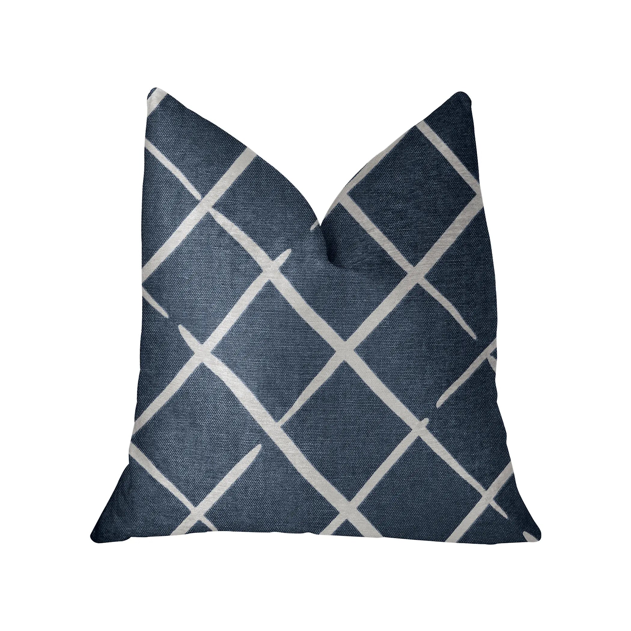 Plutus DaVinci Blue and White Luxury Throw Pillow Plutus Brands