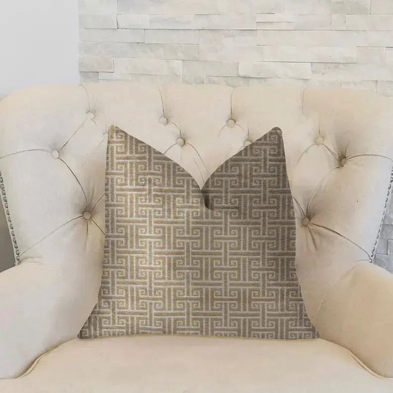 Plutus Emperor Gray and Beige Luxury Throw Pillow Plutus Brands