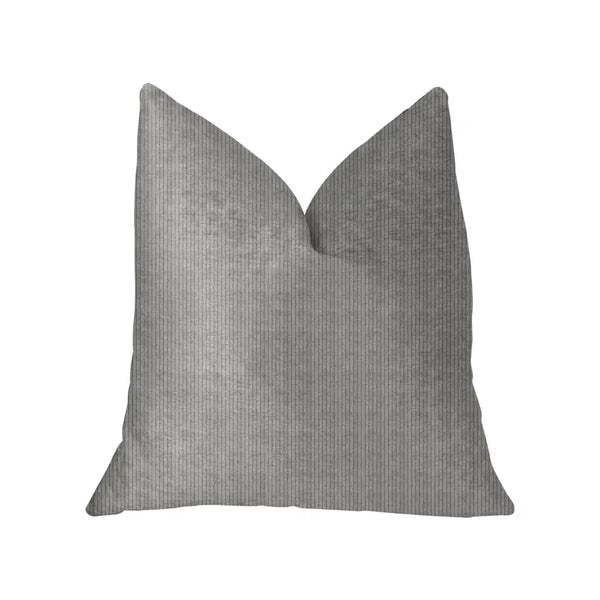 Plutus Fremont Gray and Silver Luxury Throw Pillow Plutus Brands