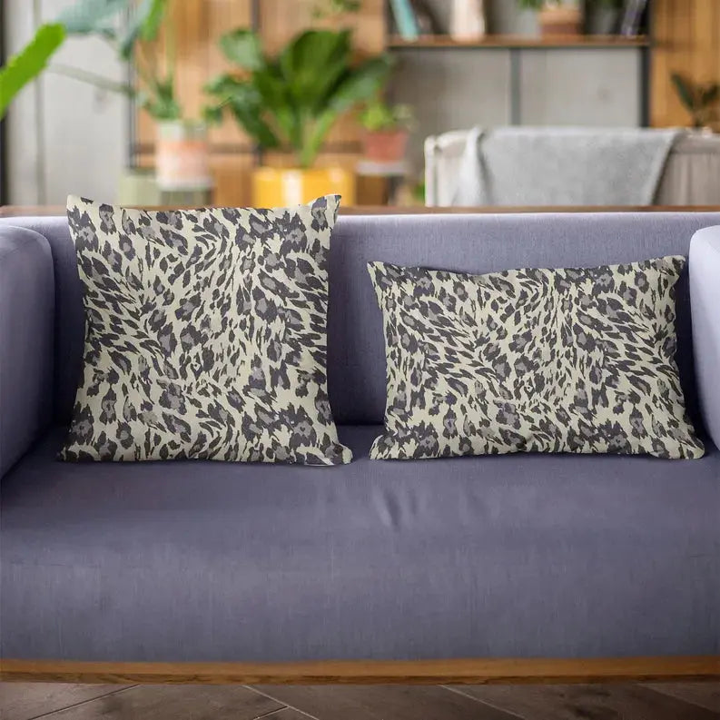Plutus Granite Cheetah Embroydery Luxury Throw Pillow Plutus Brands