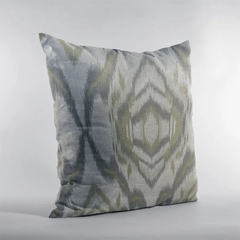 Plutus Ikat Dream Gray, Citrine Handmade Luxury Pillow Plutus Brands