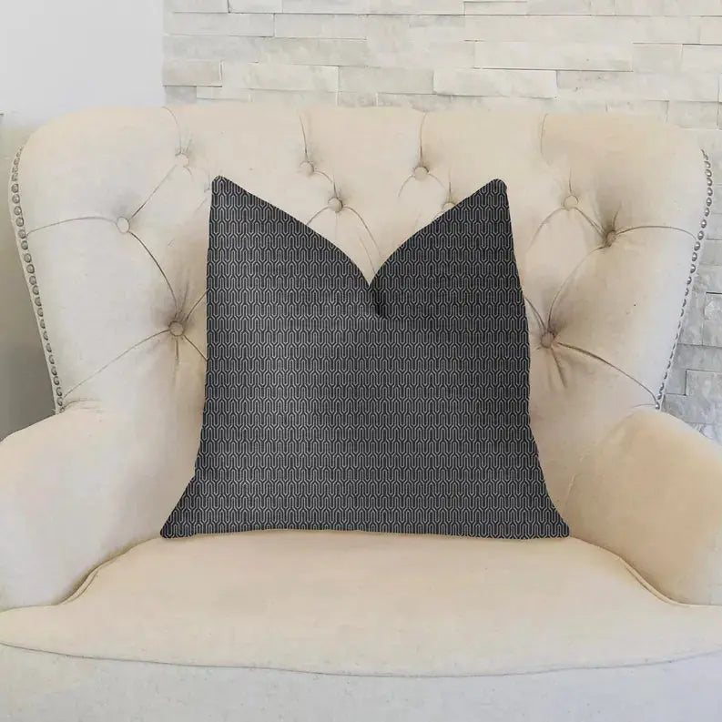 Plutus Milan Flare Black and Beige Luxury Throw Pillow Plutus Brands