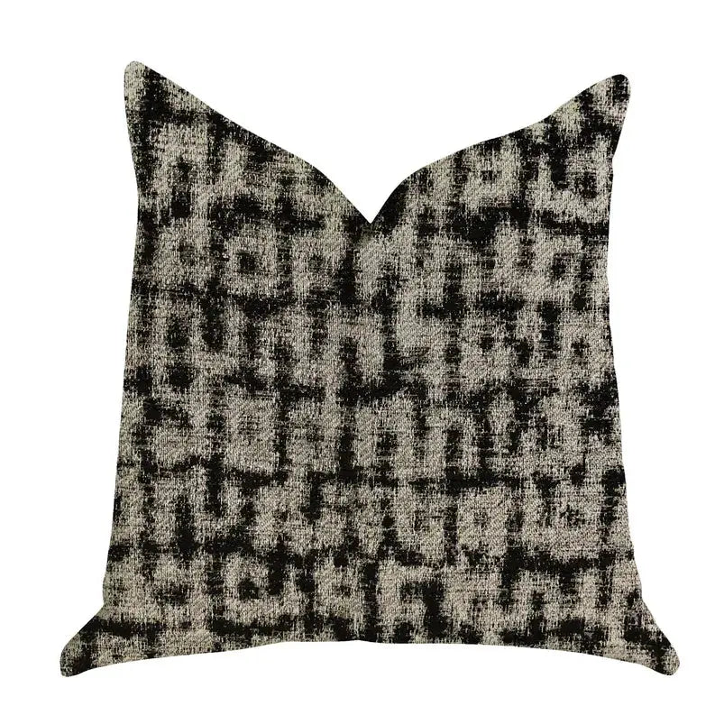 Plutus Modish Millie Luxury Throw Pillow in Black and Beige Tones Plutus Brands