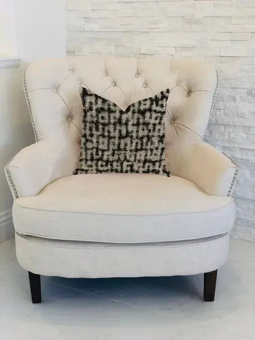 Plutus Modish Millie Luxury Throw Pillow in Black and Beige Tones Plutus Brands