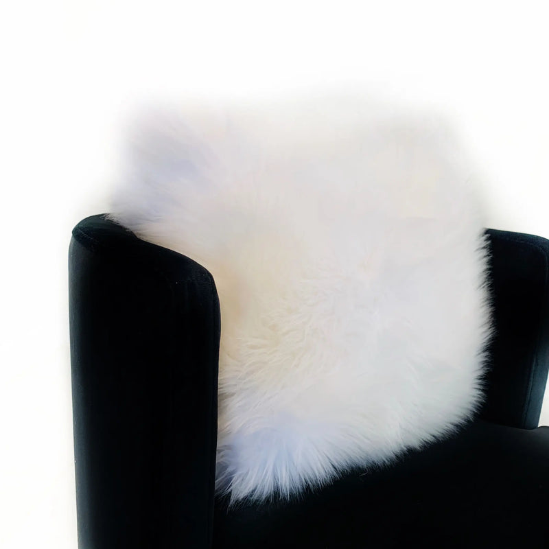 Plutus Off White Mongolian Fur Off White Animal Faux Fur Luxury Throw Pillow Plutus Brands