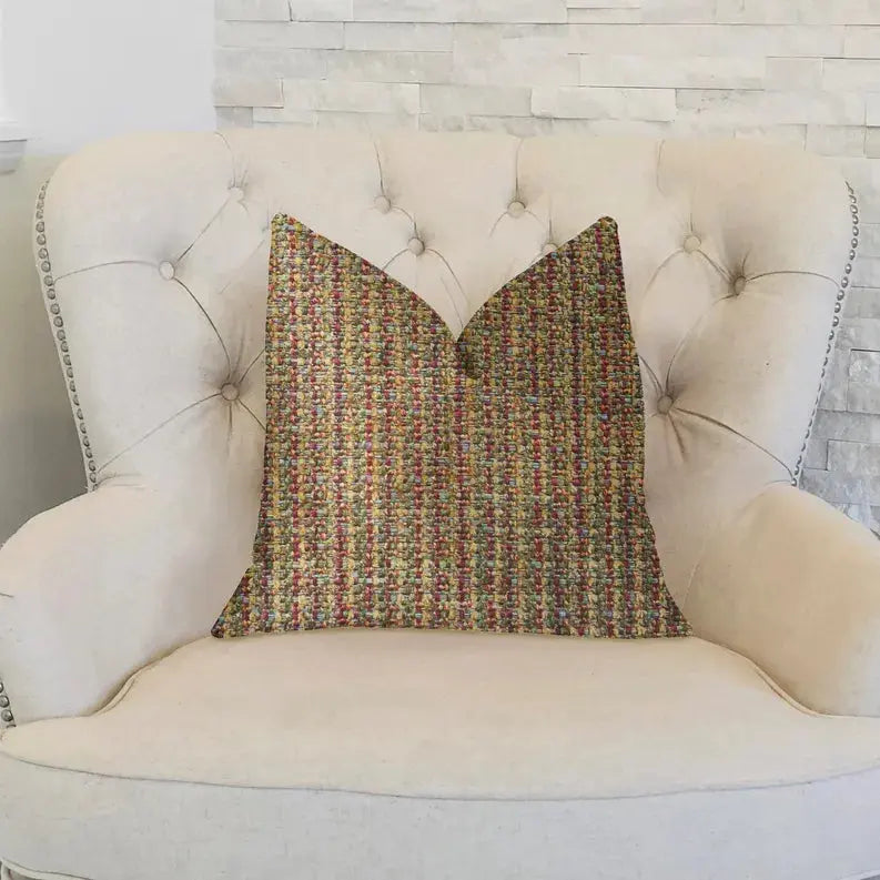 Plutus Prismatic Red and Brown Luxury Throw Pillow Plutus Brands