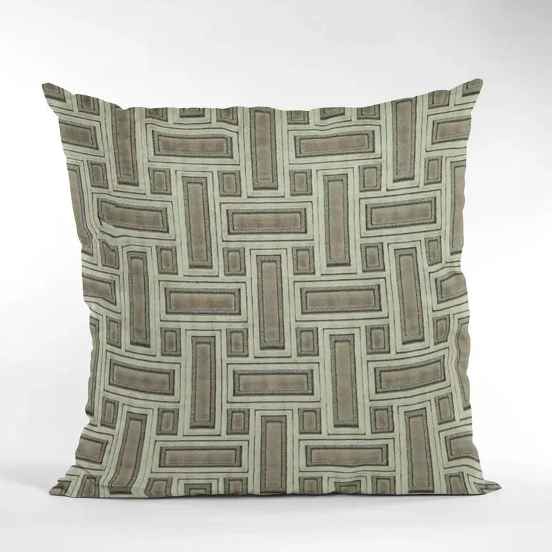 Plutus Truffle Stony Cut Velvet, Some Sparkle To It Luxury Throw Pillow Plutus Brands