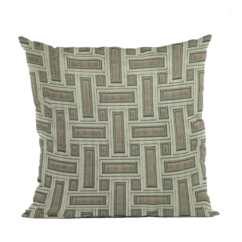 Plutus Truffle Stony Cut Velvet, Some Sparkle To It Luxury Throw Pillow Plutus Brands