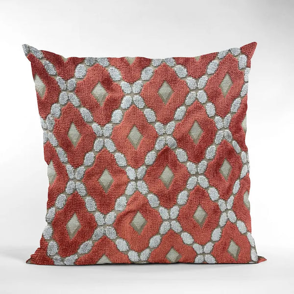 Plutus Velvet Majestic Red, Gray Handmade Luxury Pillow Plutus Brands
