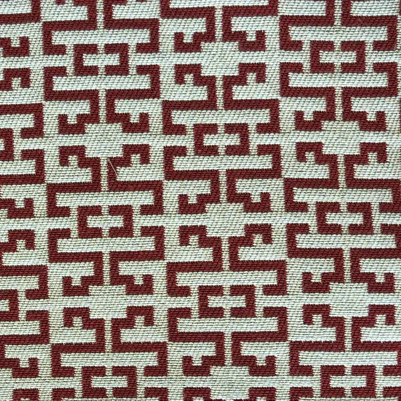 Plutus Viva Red Link Red and Beige Luxury Throw Pillow Plutus Brands