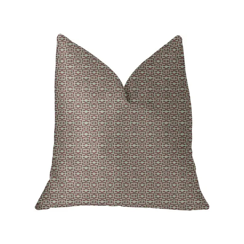 Plutus Viva Red Link Red and Beige Luxury Throw Pillow Plutus Brands