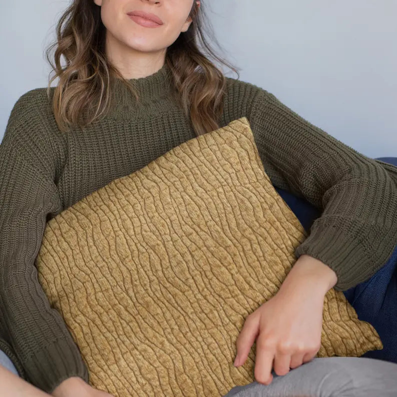 Plutus Yellow Desert Lines Luxury Throw Pillow Plutus Brands