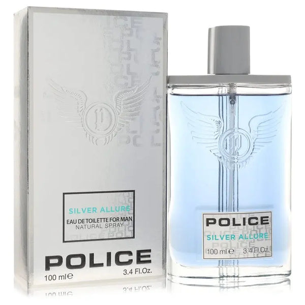 Police Colognes  Police Contemporary Silver Allure by Police Colognes Eau De Toilette Spray 3.4 oz for Men for Fragrances for Men - GreatEagleInc