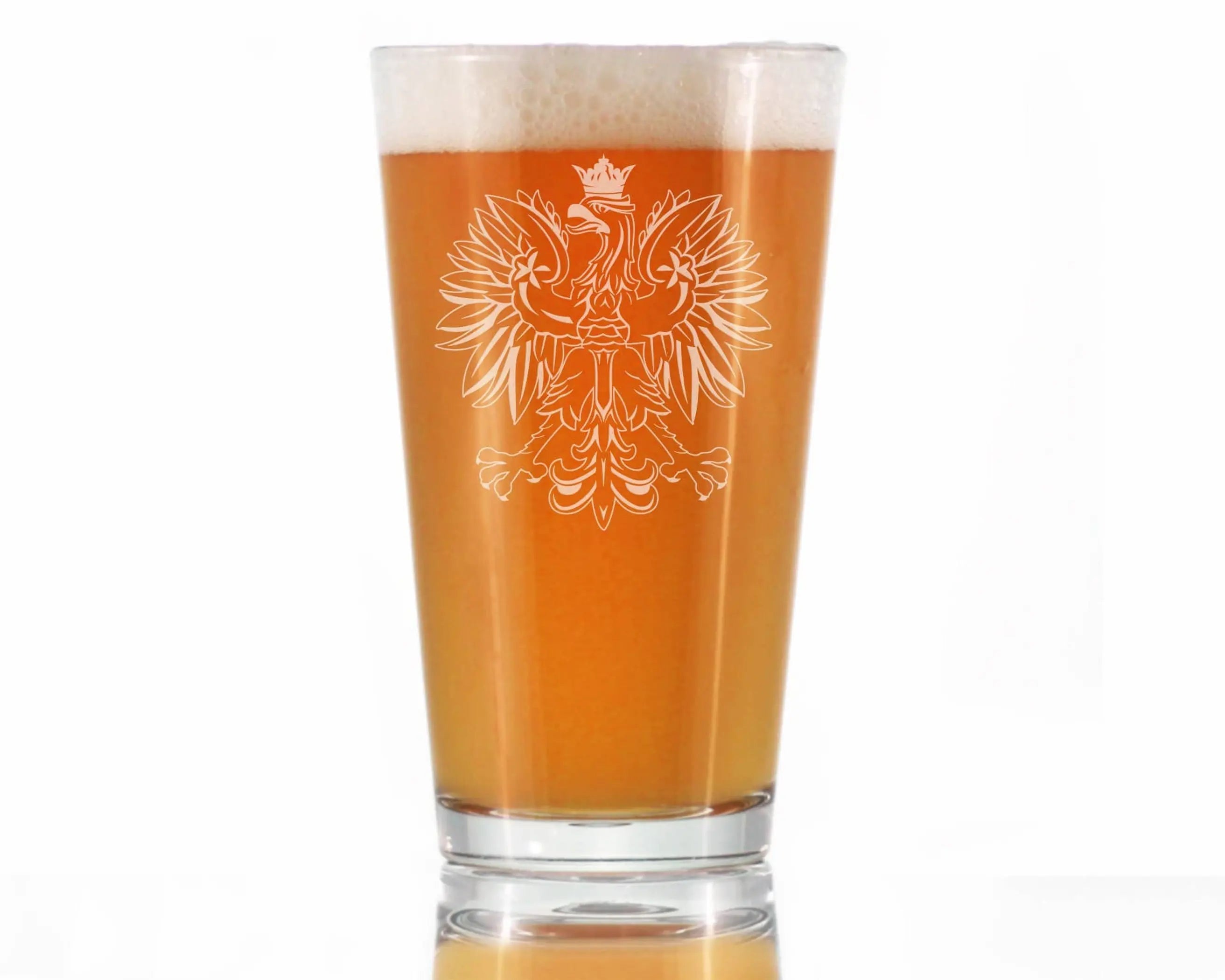 Polish Eagle Pint Glass for Beer - Poland Gifts and Decor Bevvee