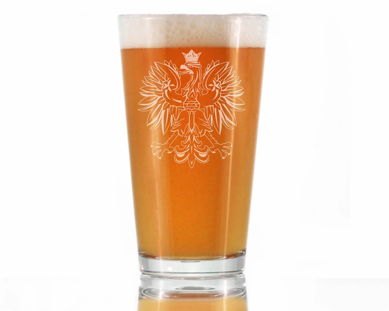 Polish Eagle Pint Glass for Beer - Poland Gifts and Decor Bevvee