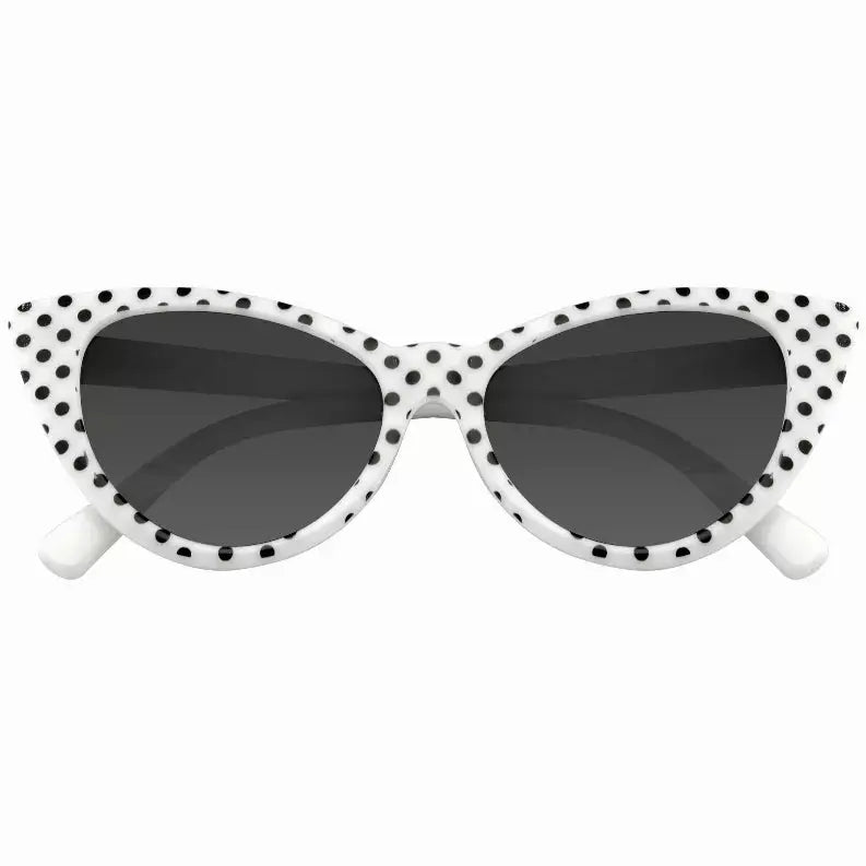 Polka Dot Cat Eye Womens Fashion Mod Super Cat Sunglasses with  Case Sunglass Memphis