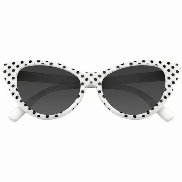 Polka Dot Cat Eye Womens Fashion Mod Super Cat Sunglasses with  Case Sunglass Memphis