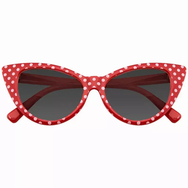 Polka Dot Cat Eye Womens Fashion Mod Super Cat Sunglasses with  Case Sunglass Memphis