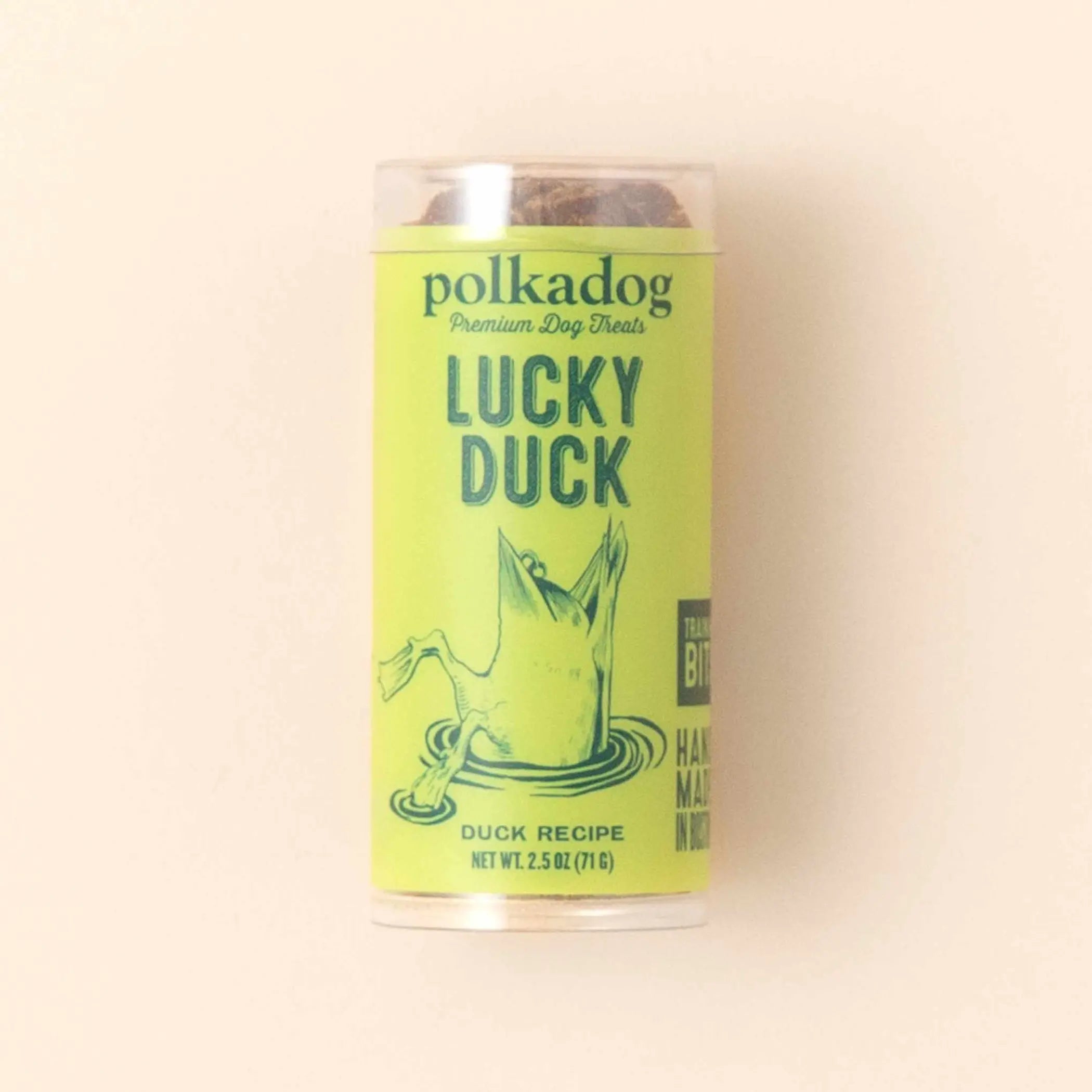 Polkadog Lucky Duck Training Bits Crunchy Dog and Cat Treats Mini Tube 2.5oz Polkadog