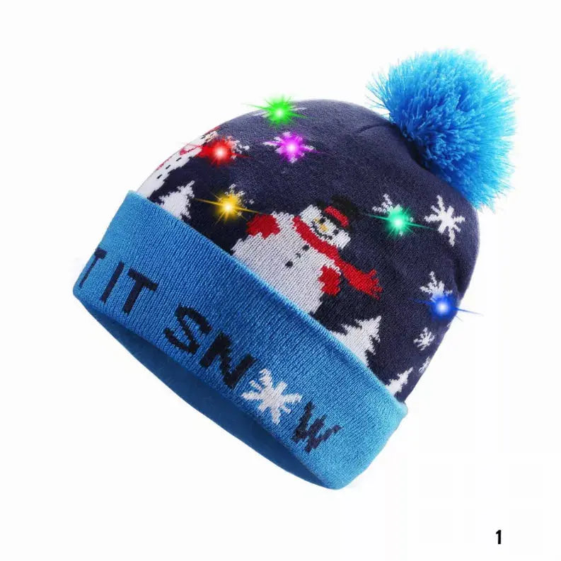 Pom Pom Party Holiday Hats With LED Lights Vista Shops