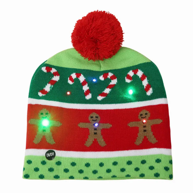 Pom Pom Party Holiday Hats With LED Lights Vista Shops