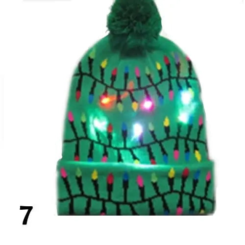 Pom Pom Party Holiday Hats With LED Lights Vista Shops