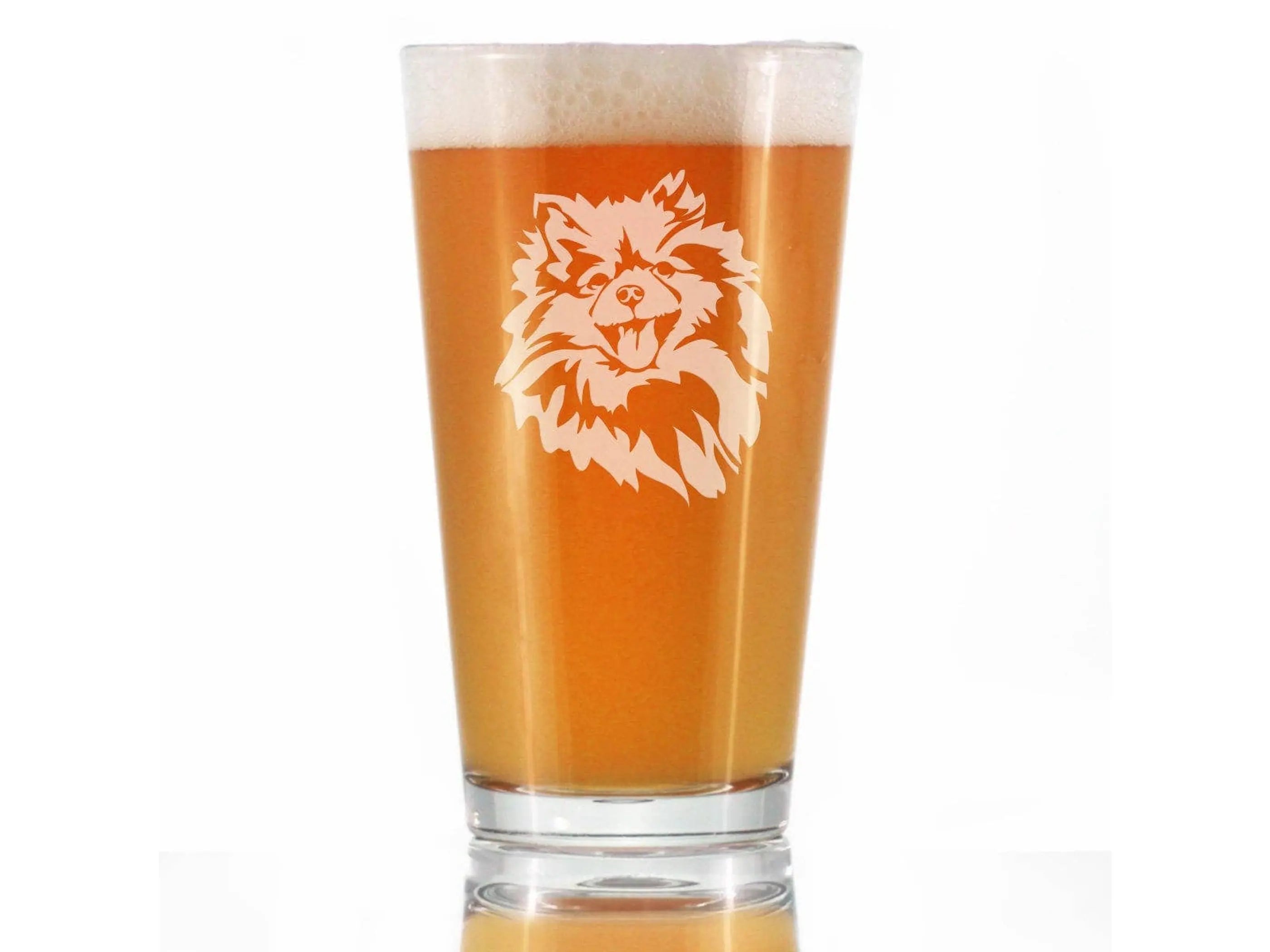 Pomeranian Face Pint Glass for Beer - Pomeranian Gifts Bevvee
