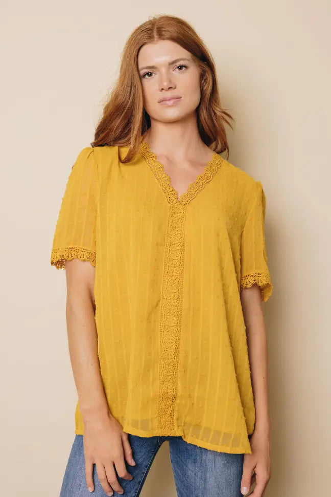 Ponte Swiss Dot Blouse Stay Warm in Style