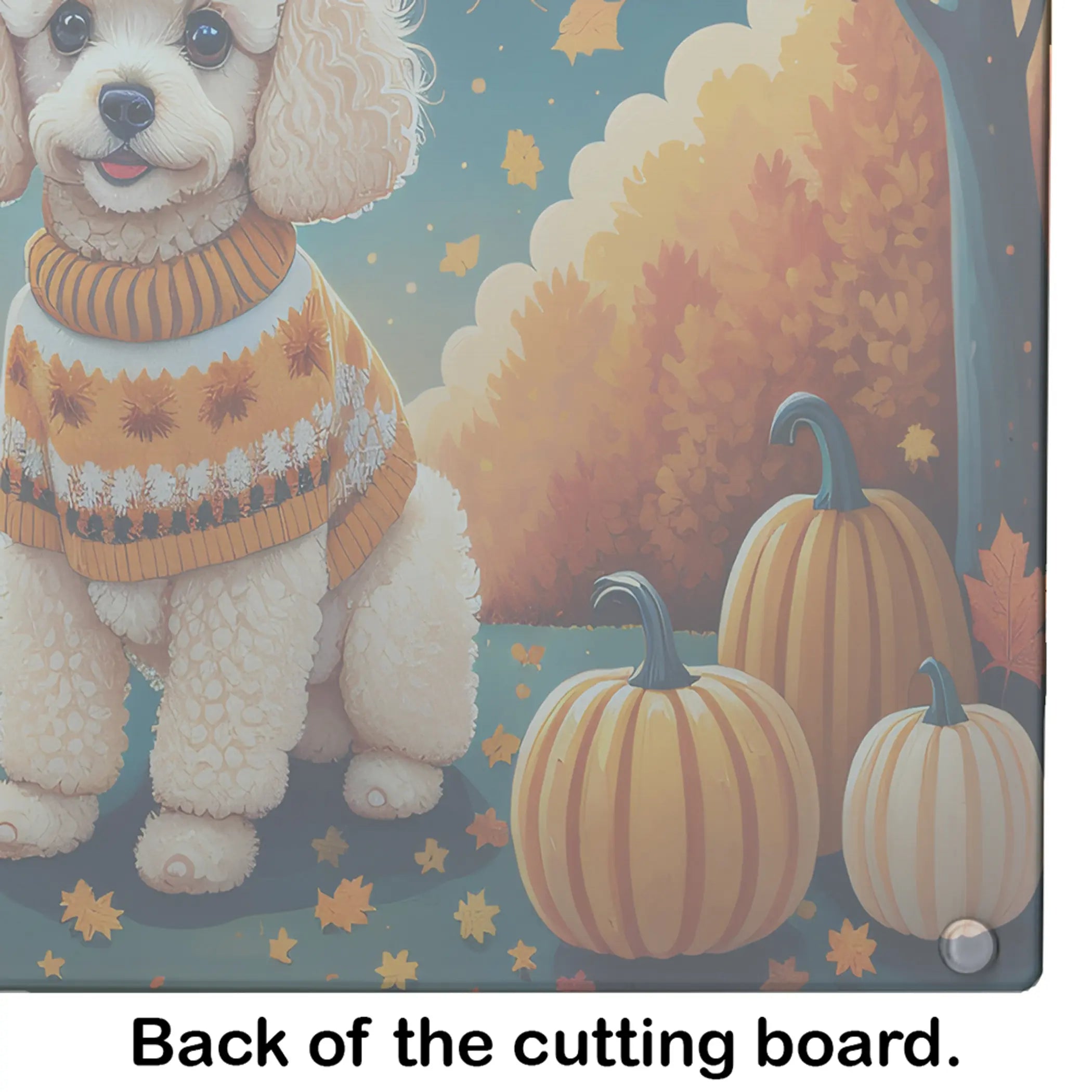 Poodle Fall Glass Cutting Board Caroline's Treasures