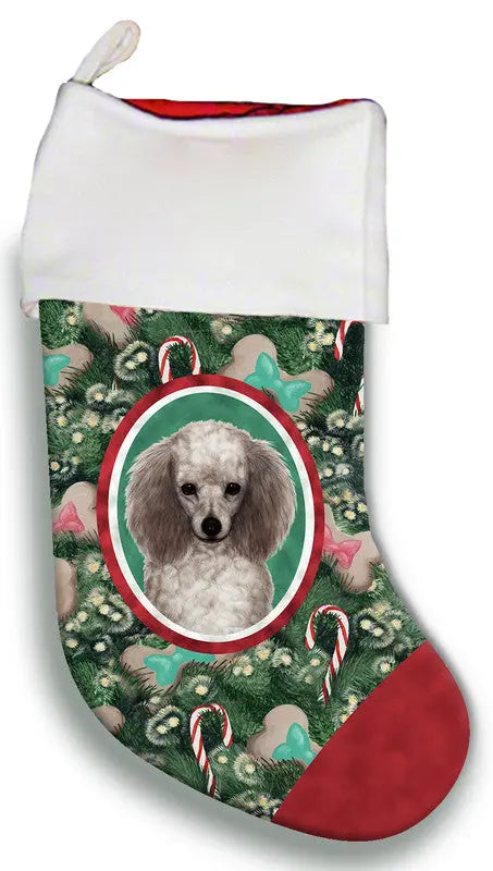 Poodle Silver- Best of Breed Christmas Stocking Best of Breed