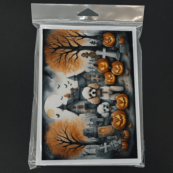 Poodle Spooky Halloween Greeting Cards Pack of 8 Caroline's Treasures