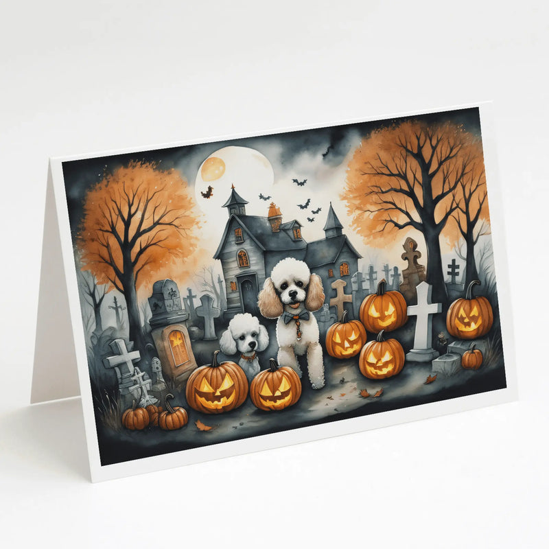 Poodle Spooky Halloween Greeting Cards Pack of 8 Caroline's Treasures