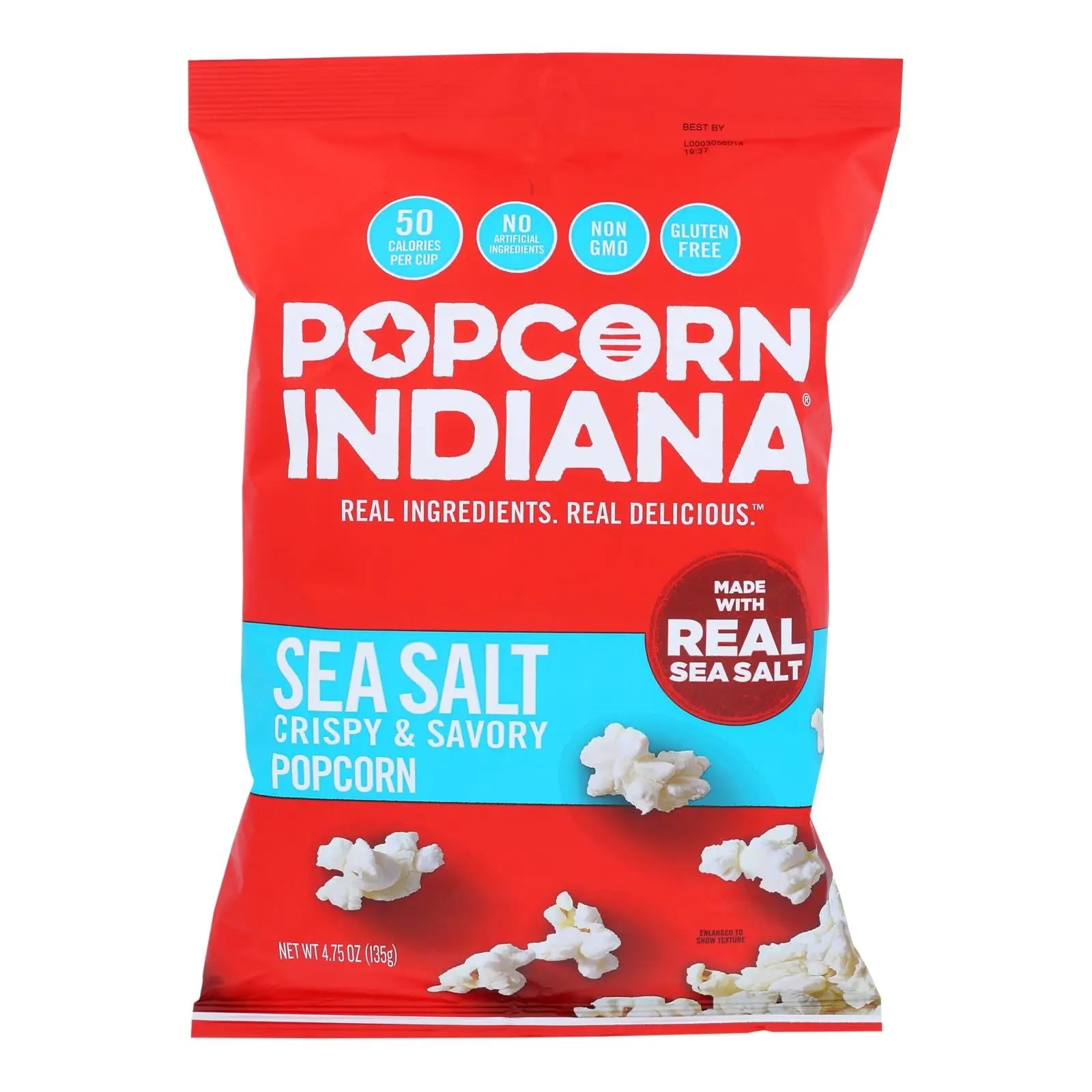 Popcorn Indiana Popcorn - Sea Salt - Case Of 12 - 4.75 Oz. Popcorn Indiana