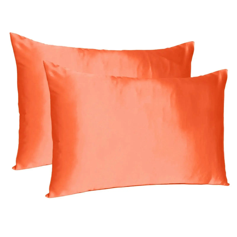 Poppy Dreamy Set Of 2 Silky Satin Standard Pillowcases Homeroots Bed & Bath