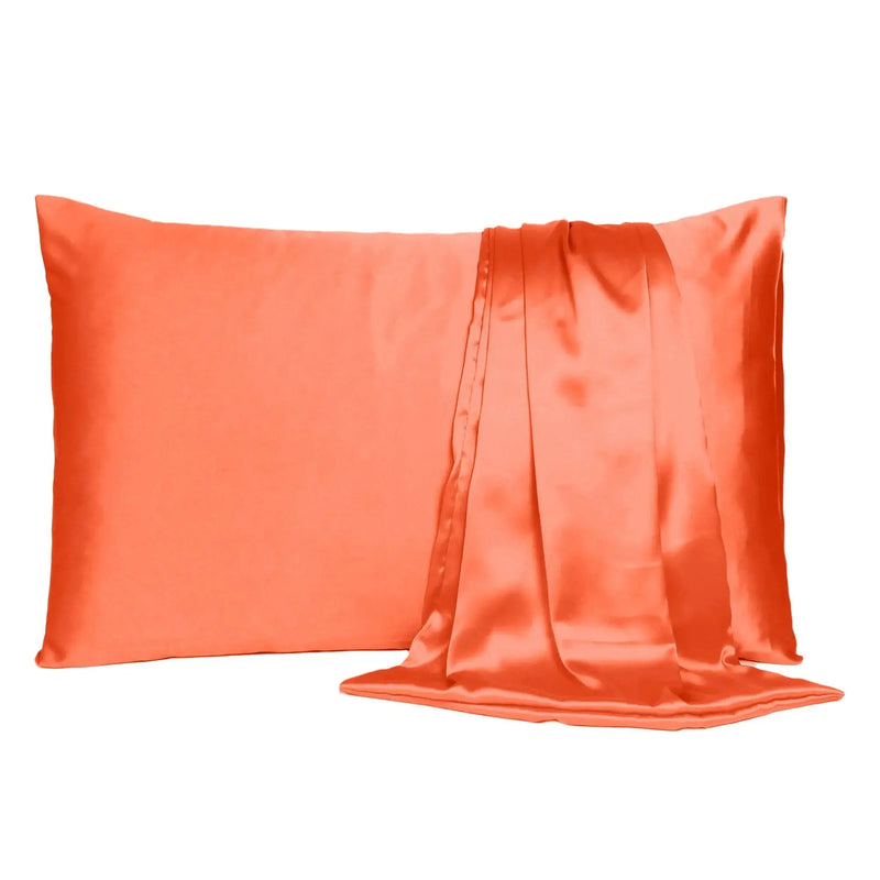 Poppy Dreamy Set Of 2 Silky Satin Standard Pillowcases Homeroots Bed & Bath