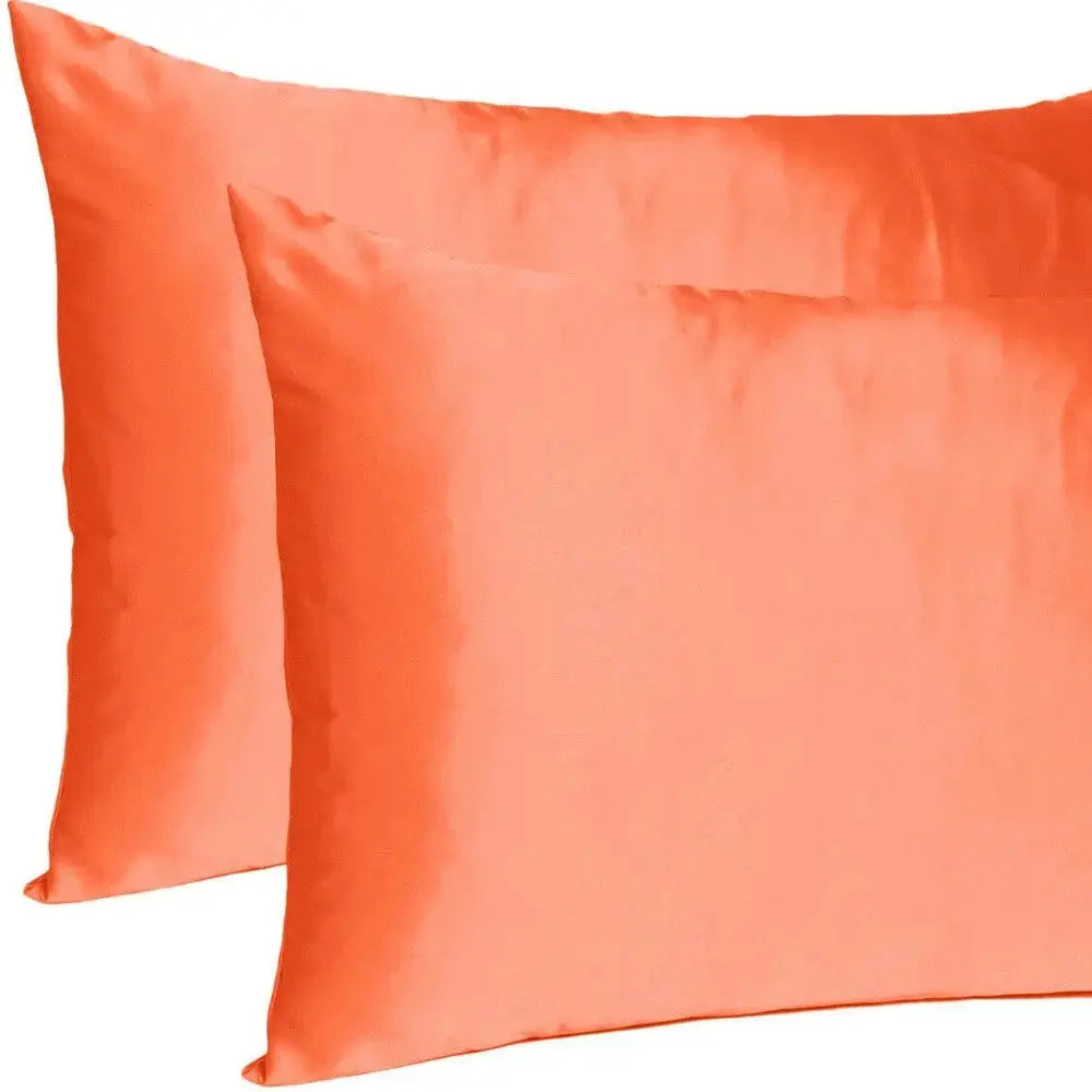 Poppy Dreamy Set Of 2 Silky Satin Standard Pillowcases Homeroots Bed & Bath