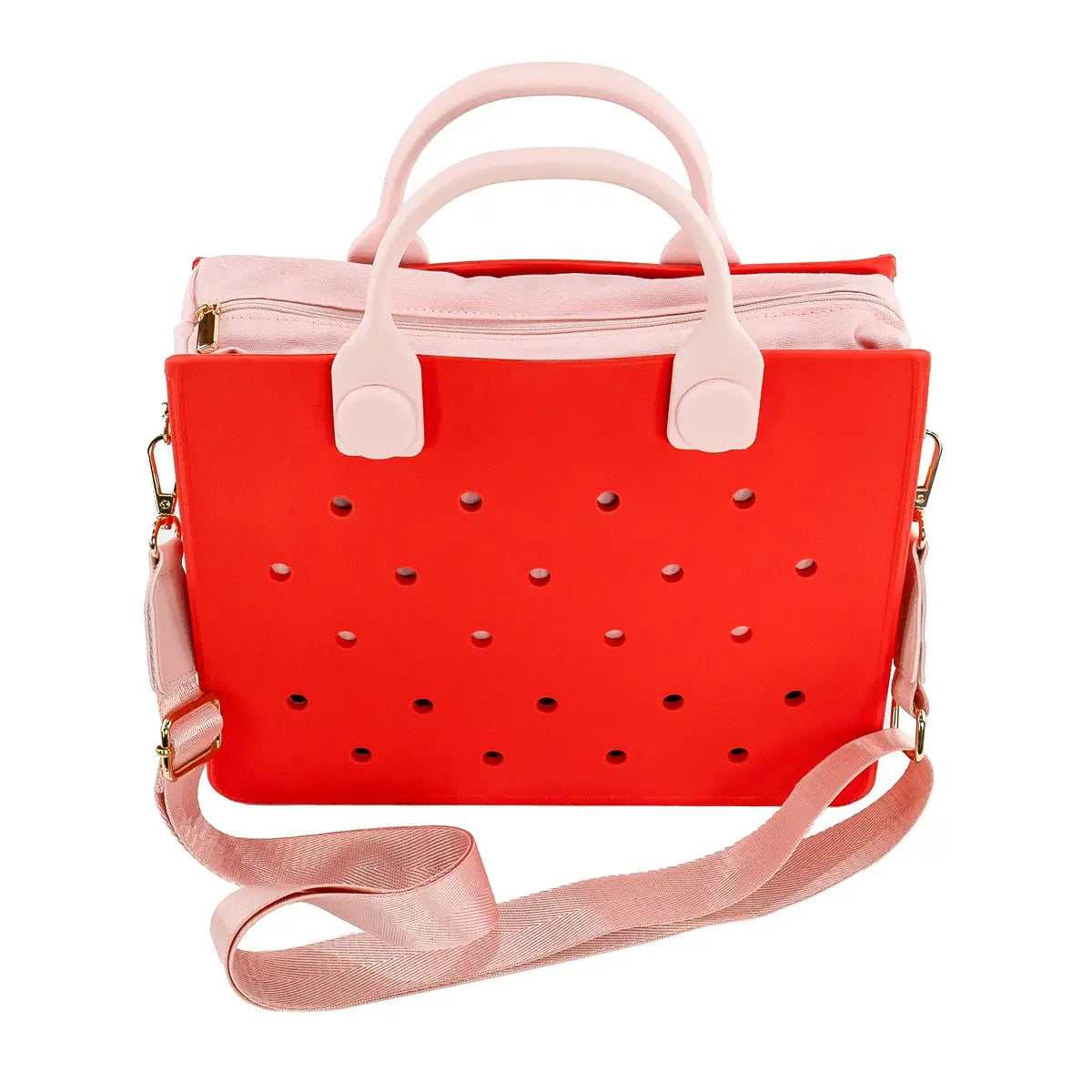 Portable EVA Beach Tote for Women Handbags Punch Holes for Clog Charms Durable Waterproof Bag for Shoe Charm Beach Bag Handbags GreatEagleInc