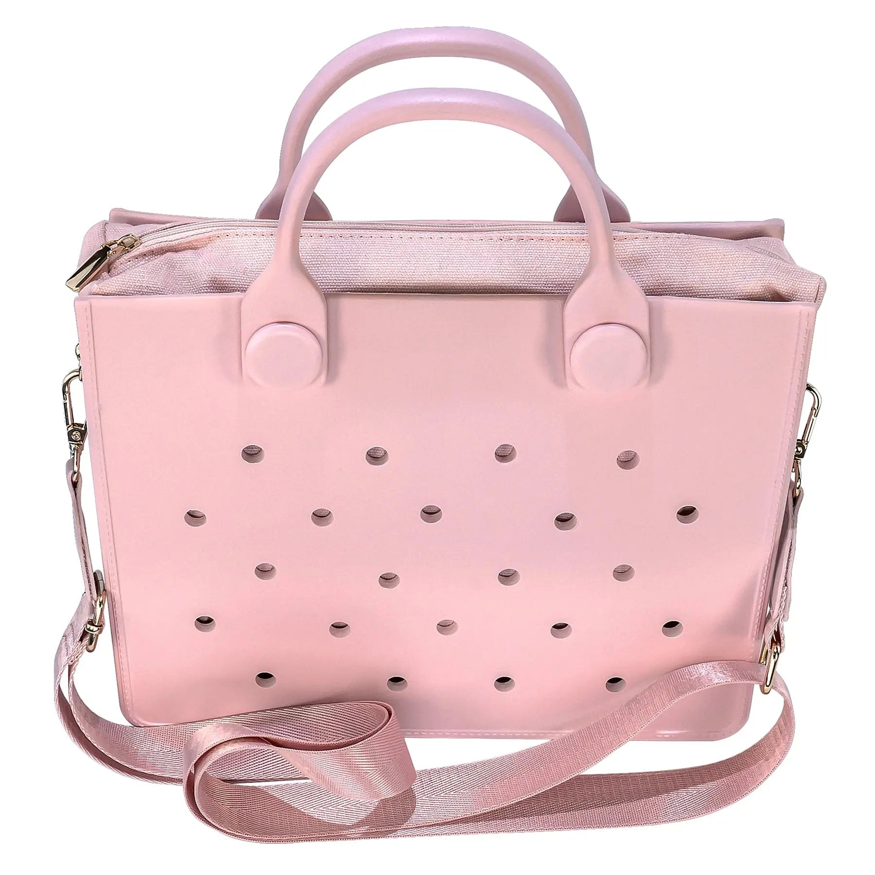 Portable EVA Beach Tote for Women Handbags Punch Holes for Clog Charms Durable Waterproof Bag for Shoe Charm Beach Bag Handbags GreatEagleInc
