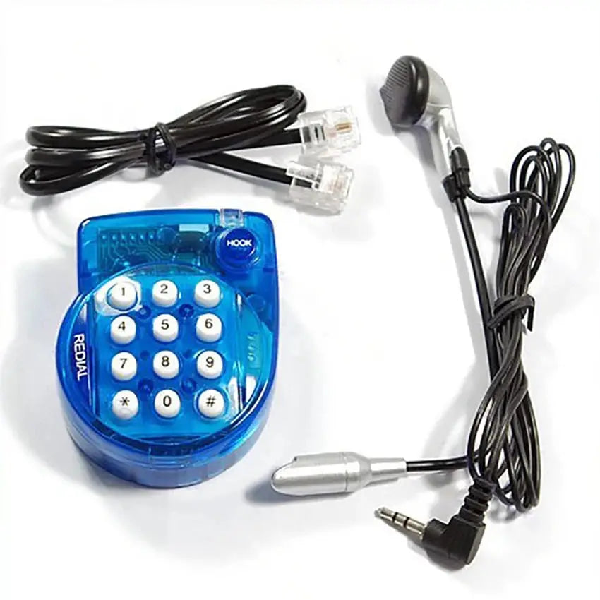 Portable Mini Corded Landline Phone, With Headset, Button Dial, Fast Redial, Small Telephone for Office Conference,Blue телефон GreatEagleInc