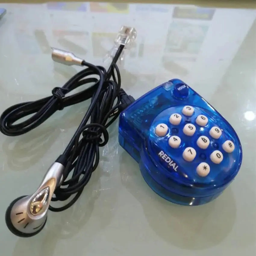 Portable Mini Corded Landline Phone, With Headset, Button Dial, Fast Redial, Small Telephone for Office Conference,Blue телефон GreatEagleInc