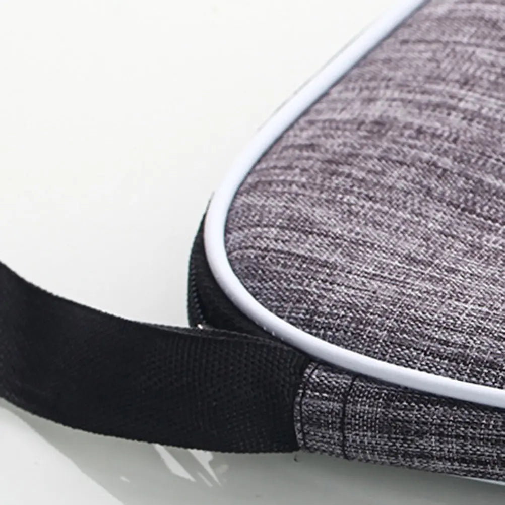 Portable Table Tennis Bat Bag Professional Pong Racket Shell Shaped Storage Bag for Athletes Players (Grey)