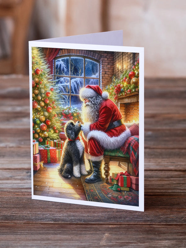 Portuguese Water Dog and Santa Claus Greeting Cards Pack of 8 Caroline's Treasures