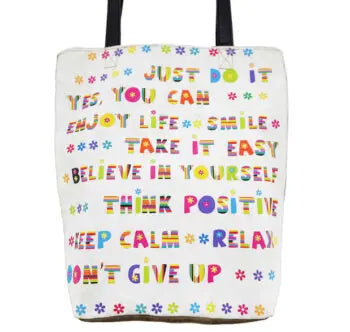 Positive Thinking Recycled Military Tent Tote Vintage Addiction