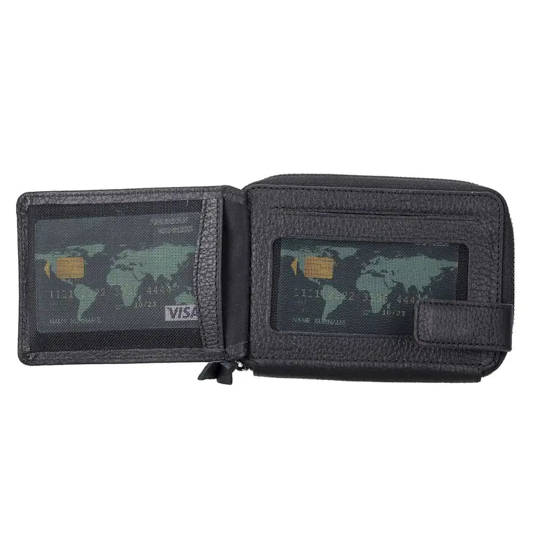 Powell Handmade Unisex Leather Wallet with Zippered Compartment Toronata