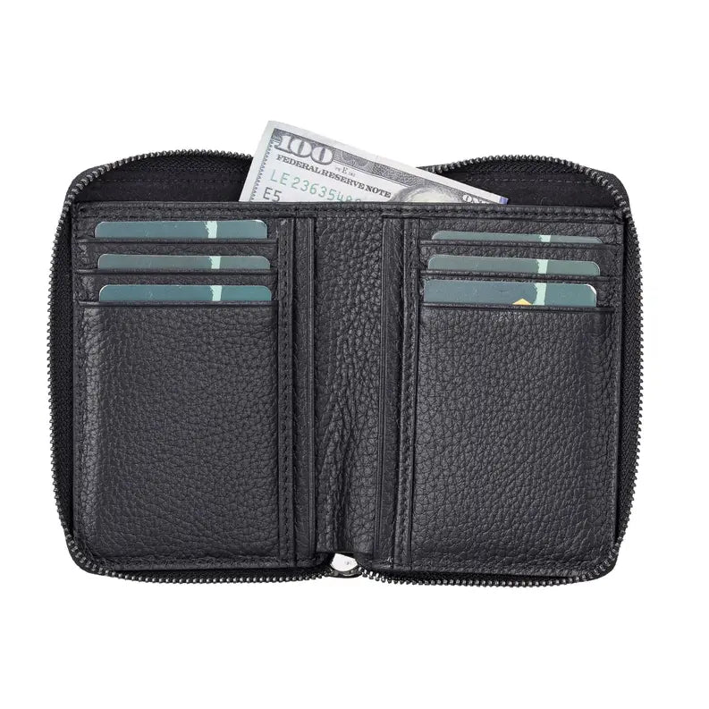 Powell Handmade Unisex Leather Wallet with Zippered Compartment Toronata