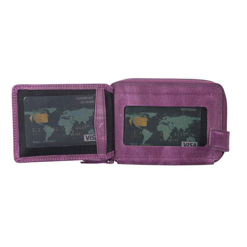 Powell Handmade Unisex Leather Wallet with Zippered Compartment Toronata