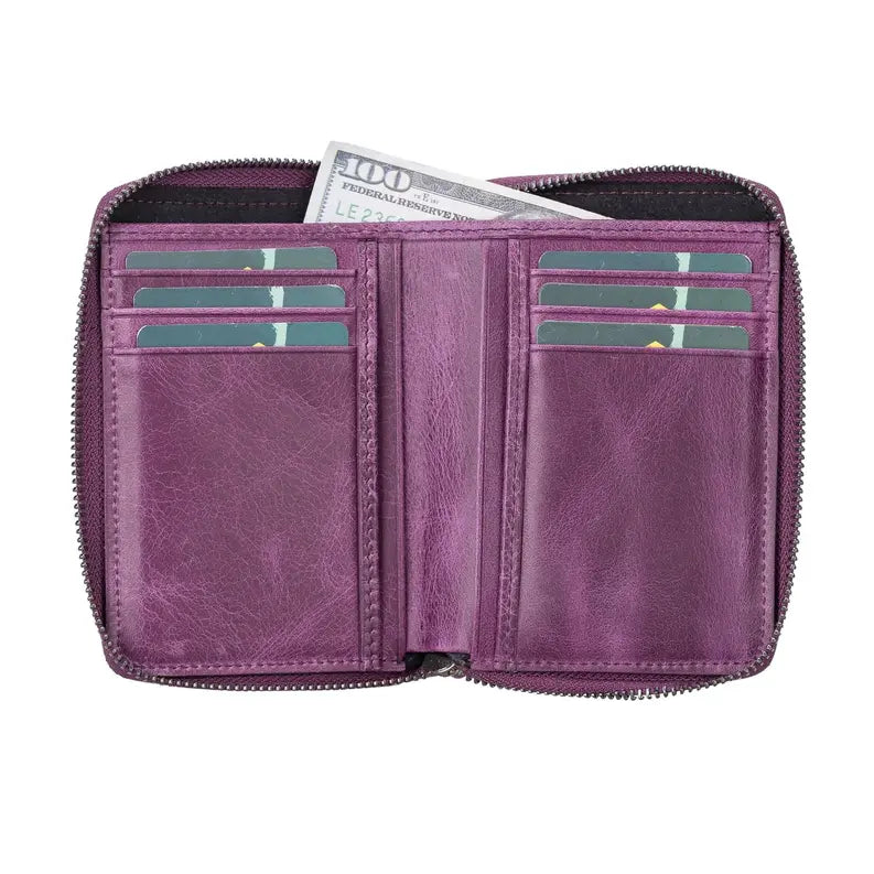 Powell Handmade Unisex Leather Wallet with Zippered Compartment Toronata