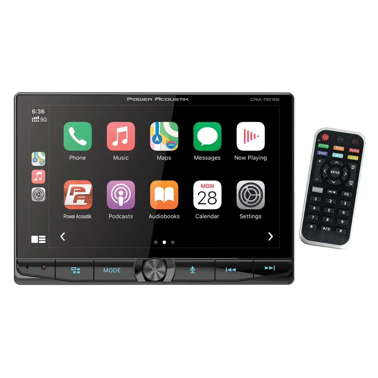 Power Acoustik 10.6″ Floating Double Din Mechless Receiver With Apple Car Play & Android Auto Bluet Power Acoustik
