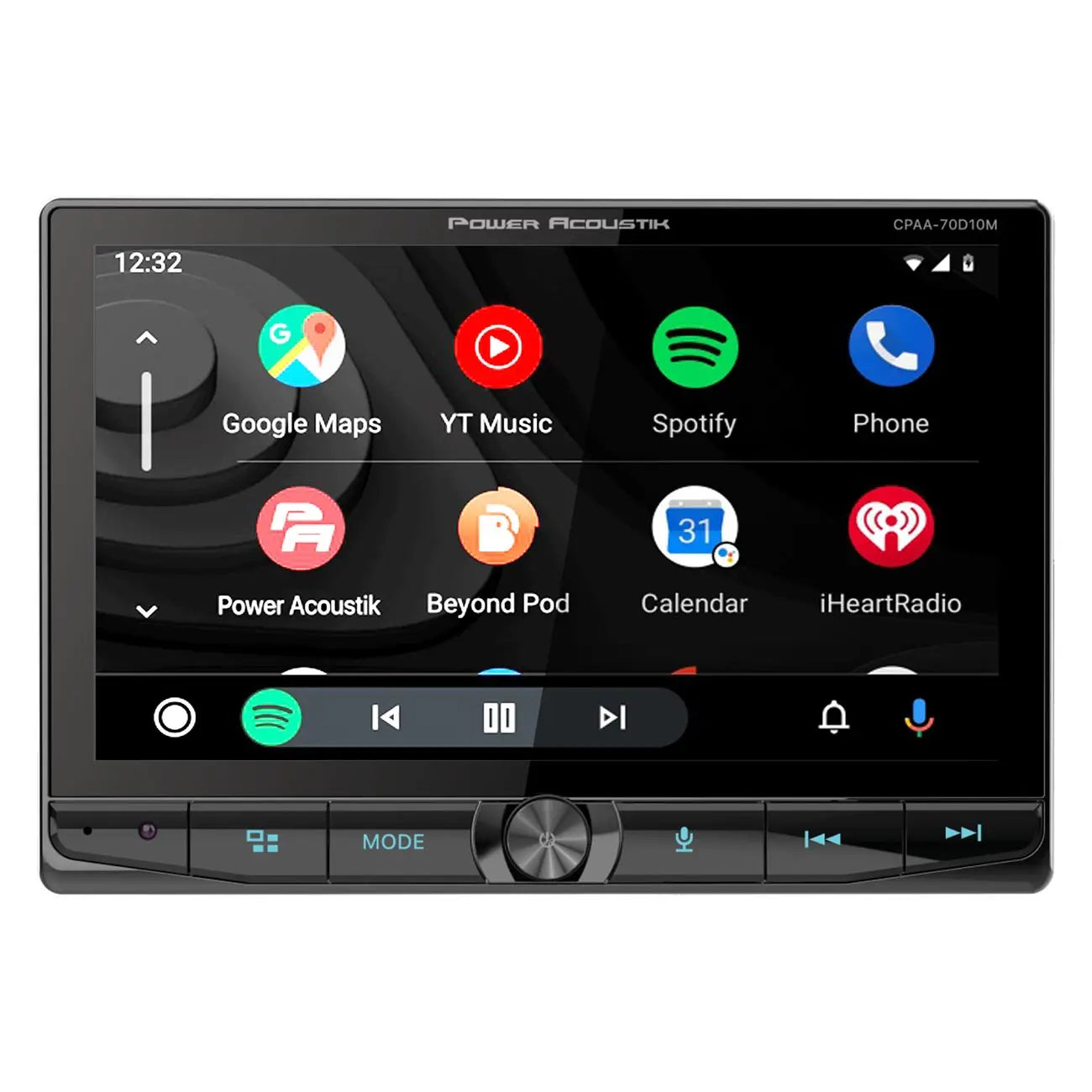 Power Acoustik 10.6″ Floating Double Din Mechless Receiver With Apple Car Play & Android Auto Bluet Power Acoustik