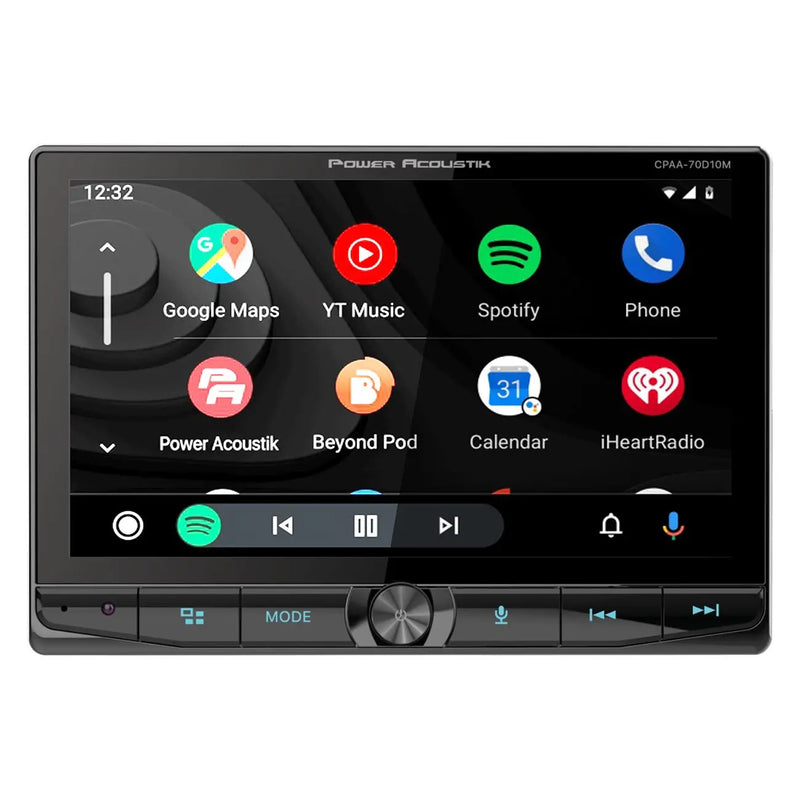 Power Acoustik 10.6″ Floating Double Din Mechless Receiver With Apple Car Play & Android Auto Bluet Power Acoustik